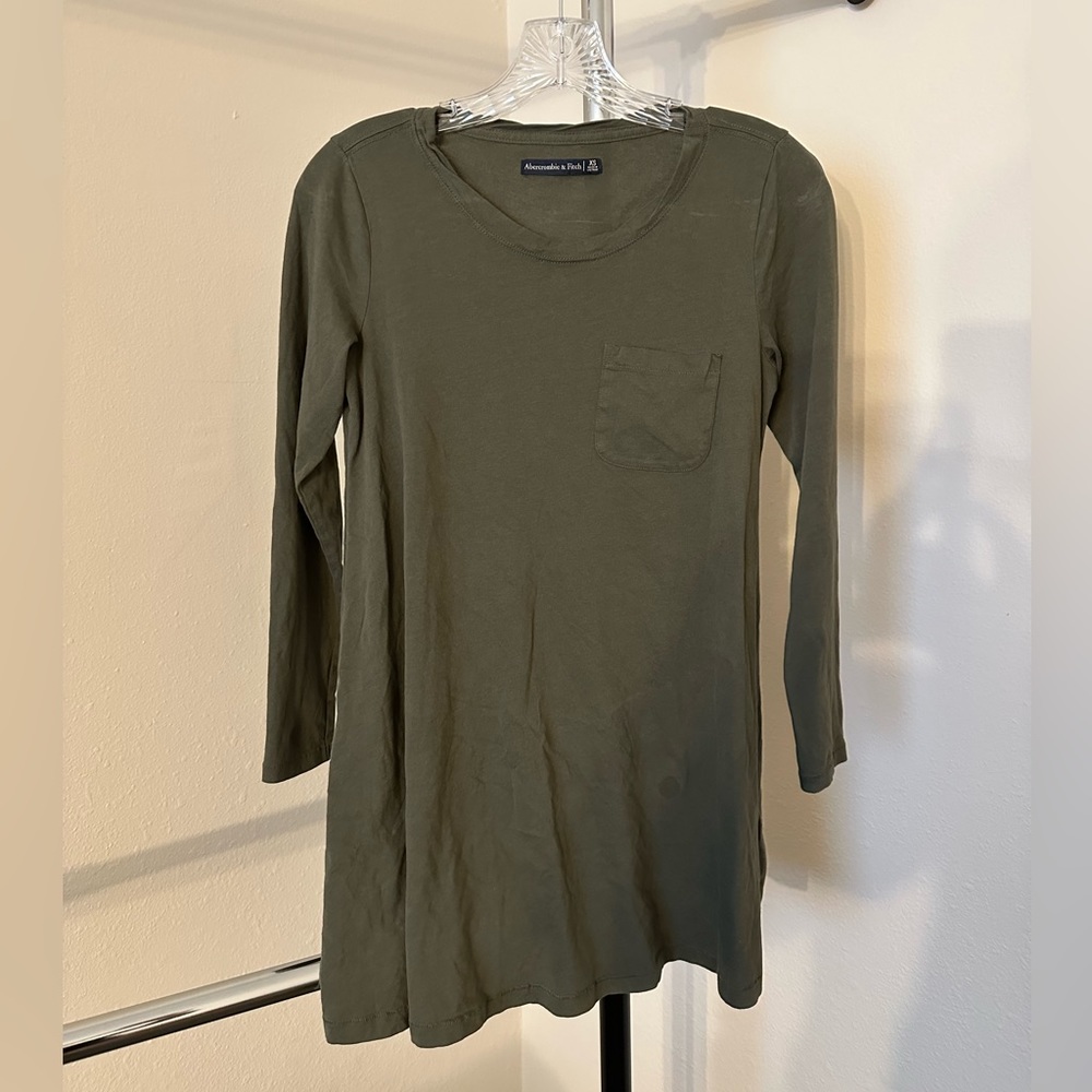 Abercrombie and Fitch Tank Green Long Sleeve Swing Dress - XS